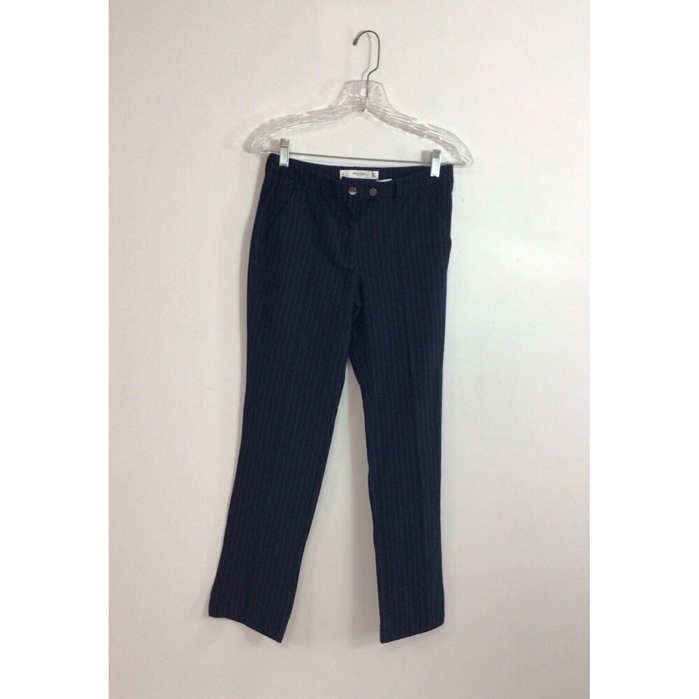 Mango Navy Pinstripe Trousers